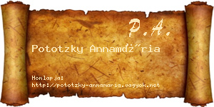Pototzky Annamária névjegykártya
